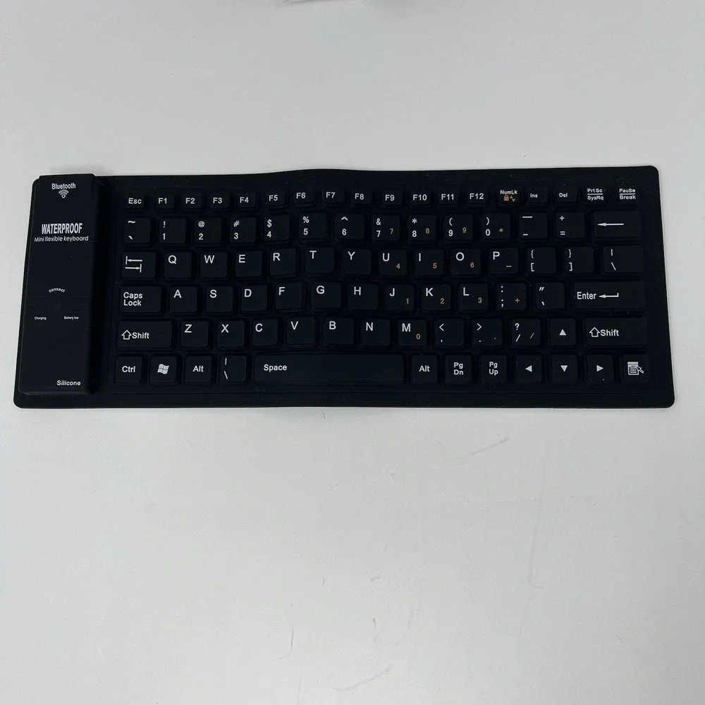 Flexible Silicone Waterproof Keyboard Bluetooth Portable and Foldable
